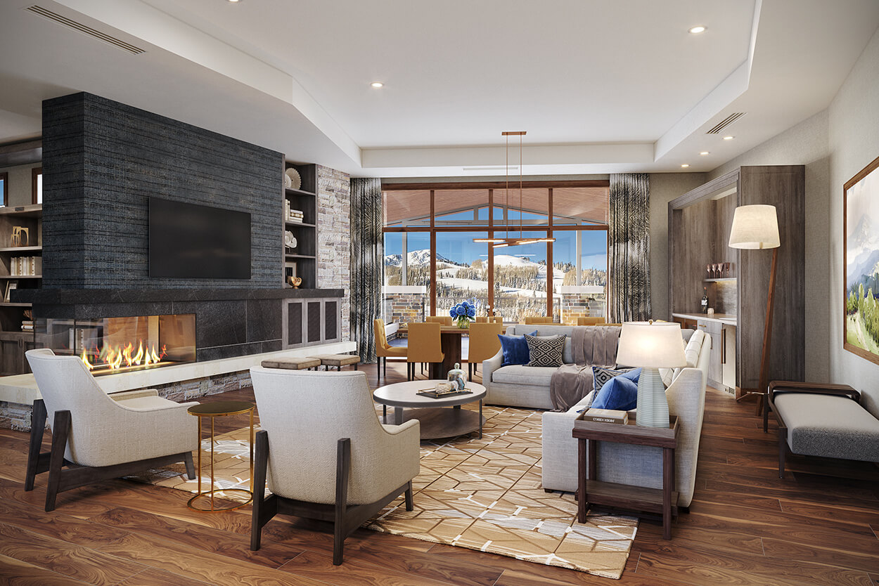 St. Regis Deer Valley Phase III - Residences Penthouse Livingroom